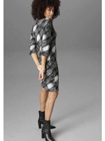 Aniston SELECTED Jerseykleid in schwarz-weiß-grau