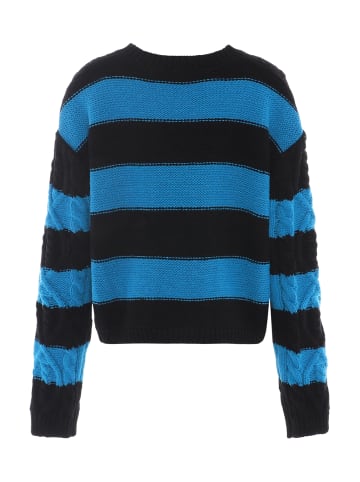 myMo Damen Strickpullover in SCHWARZ TÜRKIS