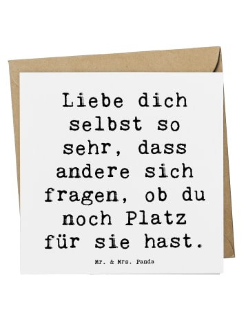 Mr. & Mrs. Panda Grußkarte Spruch Selbstakzeptanz Liebe mit Spruch in Weiß