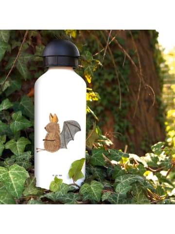 Mr. & Mrs. Panda Trinkflasche Fledermaus Sitzen ohne Spruch in Weiß