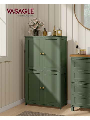 VASAGLE Badschrank in Grün - (B)60 x (H)108.5 x (T)30 cm