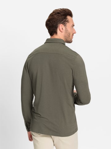 WITT WEIDEN Langarmhemd in khaki-meliert