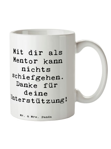 Mr. & Mrs. Panda Henkelbecher Spruch Beste Mentor mit Spruch in Weiß