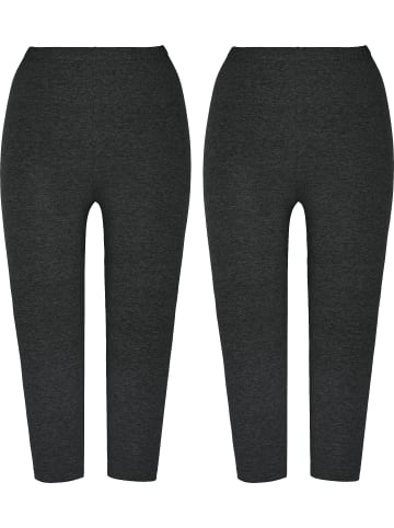 Erwin Müller Single-Jersey Capri-Leggings 2er-Pack in anthrazit meliert