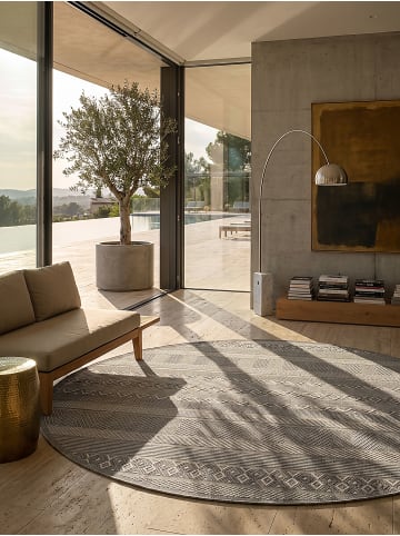 KADIMA DESIGN ESERA Teppichläufer Grau 67x180 Streifen Polypropylen Wohnraum in Grau