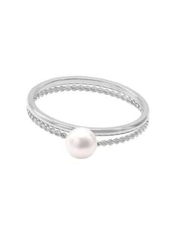 Steel_Art Mehrreihiger Ring Damen Perlenring Maxsu silberfarben in silberfarben poliert