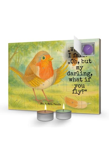 Mr. & Mrs. Panda adventskalender kerzen Rotkehlchen Federn Desig... in Weiß