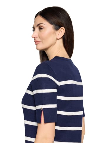 CARTOON Strickkleid mit Rundhalsausschnitt in Dunkelblau/Weiß