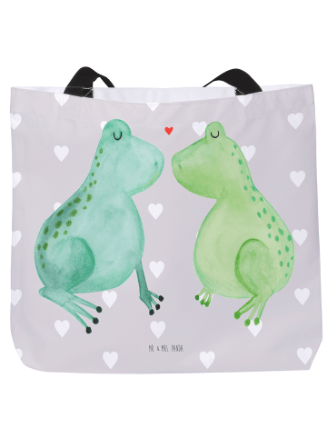 Mr. & Mrs. Panda Damen Schultertasche Frosch Liebe ohne Spruch in Grau Pastell
