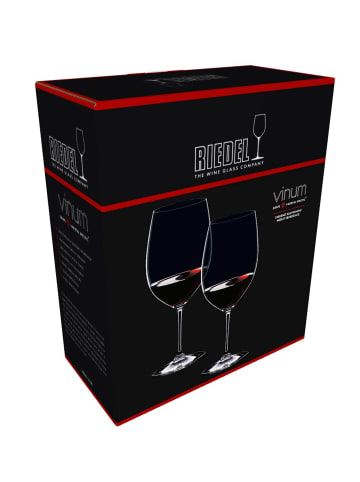 RIEDEL Glas 2er Set Cabernet Sauvignon / Merlot Rotweingläser Vinum 650 ml in transparent