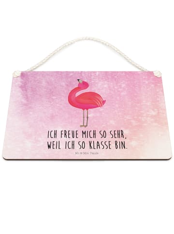 Mr. & Mrs. Panda Wanddeko Flamingo Stolz mit Spruch in Aquarell Pink