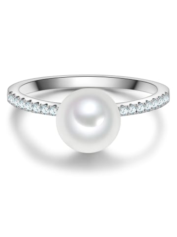 Rafaela Donata Ring aus Sterling Silber mit Zirkonia Muschelkernperle in silber