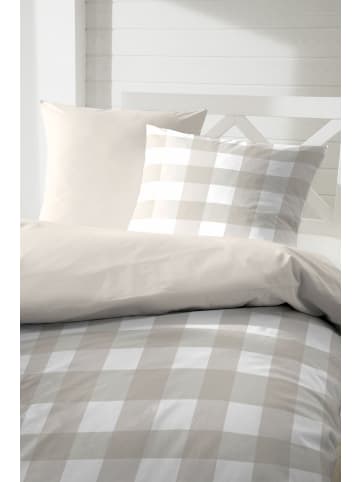 Hahn Bettwäsche Perkal in taupe weiß 2