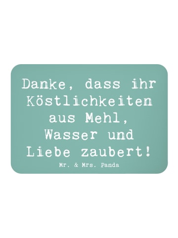 Mr. & Mrs. Panda Kühlschrankmagnet Spruch Bäcker-Dank mit Spruch in Meeresbrise