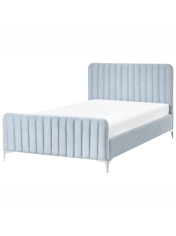 Beliani Doppelbett LUNAN in Blau/Silber - (W) 127 x (H) 101 x (L) 215 cm