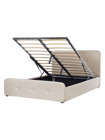 Beliani Doppelbett RENNES in Beige/Schwarz - (W) 150 x (H) 98 x (L) 217 cm