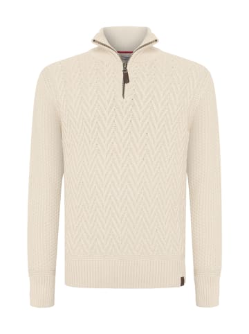 Timezone Pullover Langarm Stehkragen Reißverschluss in Beige