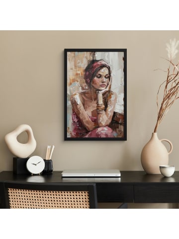 MuchoWow Poster mit Leiste Träumendes Porträt