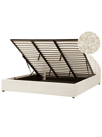Beliani Doppelbett CHADENET in Weiß - (W) 191 x (H) 102 x (L) 215 cm