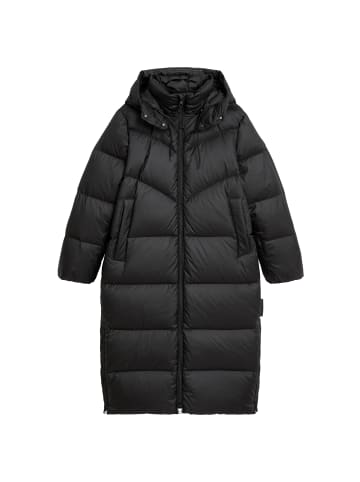 Marc O'Polo DENIM Daunen-Puffermantel mit Kapuze relaxed in Schwarz
