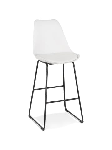 KADIMA DESIGN Barhocker Kunstleder-Sitz, Kunststoff-Lehne & Metall-Gestell in Weiß