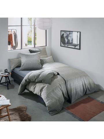 REDBEST Seersucker Bettwäsche in grau-anthrazit