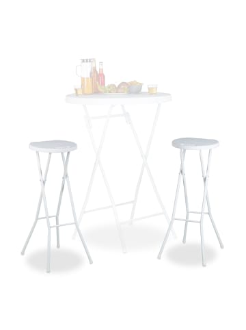relaxdays 2x Barhocker in Weiß - (B)32,5 x (H)80 x (T)29 cm