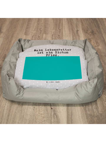 Mr. & Mrs. Panda Hundematte Bichon Frisé Lebensretter mit Spruch in Grau Pastell