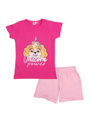 United Labels Paw Patrol Schlafanzug - Unicorn Power -  Set Oberteil & Hose, kurz in rosa/pink