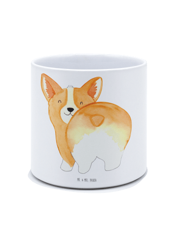 Mr. & Mrs. Panda Blumentopf Groß Corgi Po ohne Spruch in Weiß