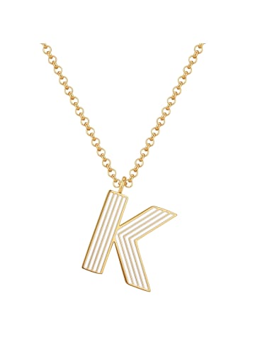 Glanzstücke München Kette Buchstabe K aus Edelstahl in gelbgold