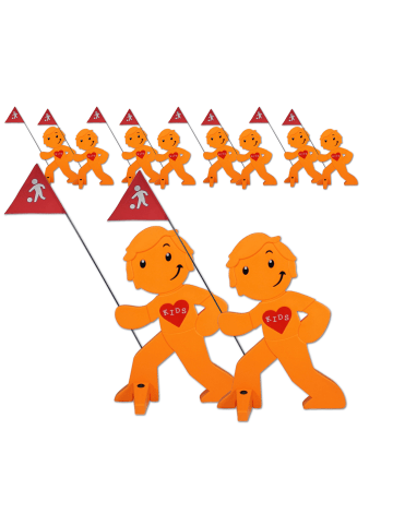 StreetBuddy StreetBuddy  Warnfigur für Kindersicherheit in Orange, 10-er Pack