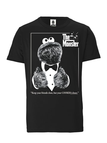 Logoshirt T-Shirt Sesamstrasse - Krümelmonster Pate in schwarz