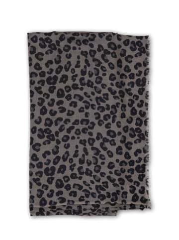 CASH-MERE.CH Bio Schal leopard in Taubenblau