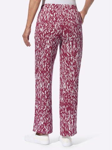 Sieh an! Freizeithose in bordeaux-ecru-bedruckt