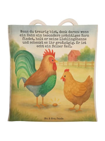 Mr. & Mrs. Panda Tasche Hahn Korn Design mit Spruch in Weiß