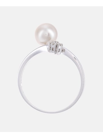 Diamant L'éternel Ring aus 375 Weißgold mit 0.05 Karat Diamant mit Perle