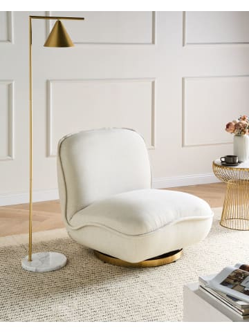 Beliani Sessel MUREN in Weiß/Gold - (W) 80 x (H) 77 x (L) 89 cm