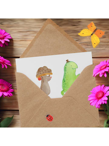 Mr. & Mrs. Panda Gutschein Freundschaftstag Freunde mit Spruch in Weiß