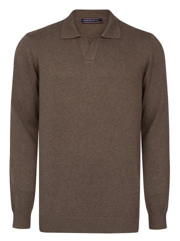 Felix Hardy Polo Kragen Langarm Pullover in braun