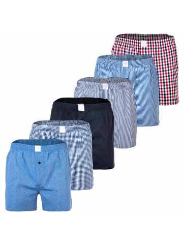 MG-1 Web-Boxershorts 6er Pack in Rot/Blau/Marine