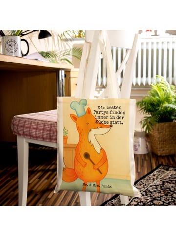 Mr. & Mrs. Panda Schultertasche Fuchs Koch Design mit Spruch in Weiß