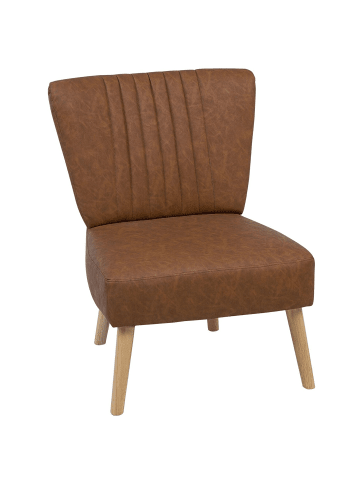 Beliani Sessel VAASA in Braun/Heller Holzfarbton - (W) 61 x (H) 85 x (L) 60 cm
