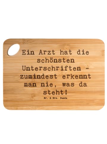 Mr. & Mrs. Panda Frühstücksbrettchen Spruch Arzt Unterschrift mi... in Braun