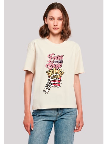F4NT4STIC Ladies Everyday Tee Anti Valentinstag Fries in Whitesand