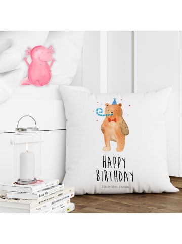 Mr. & Mrs. Panda kissen für sofa Bär Geburtstag mit Spruch in Weiß