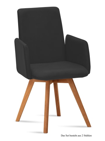 58 aufm Kessel ARMLEHNSTUHL (2er-Set) Dilys 52x92x60 Eiche geölt/Anthrazit