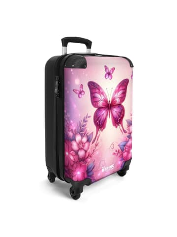 NoBoringSuitCases Suitcase, Handgepäck, Koffer, Reisekoffer Rosa Schmetterling