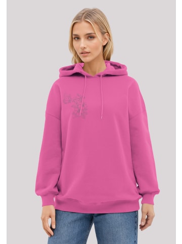 F4NT4STIC Hoodie Schmetterling Blumen bestickt in hyper pink