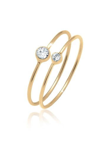 Elli Ring 925 Sterling Silber Ring Set in Gold